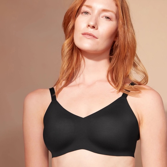 Knix Black Padded V-Neck Bra Size 2 NWT - Picture 1 of 7